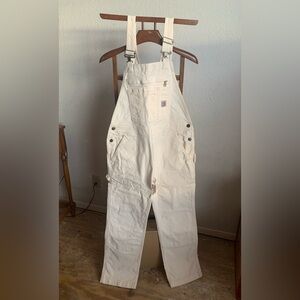 Women’s Carhartt Rugged Flex Loose Fit Canvas Bib Overall Size Small 4-6 Short